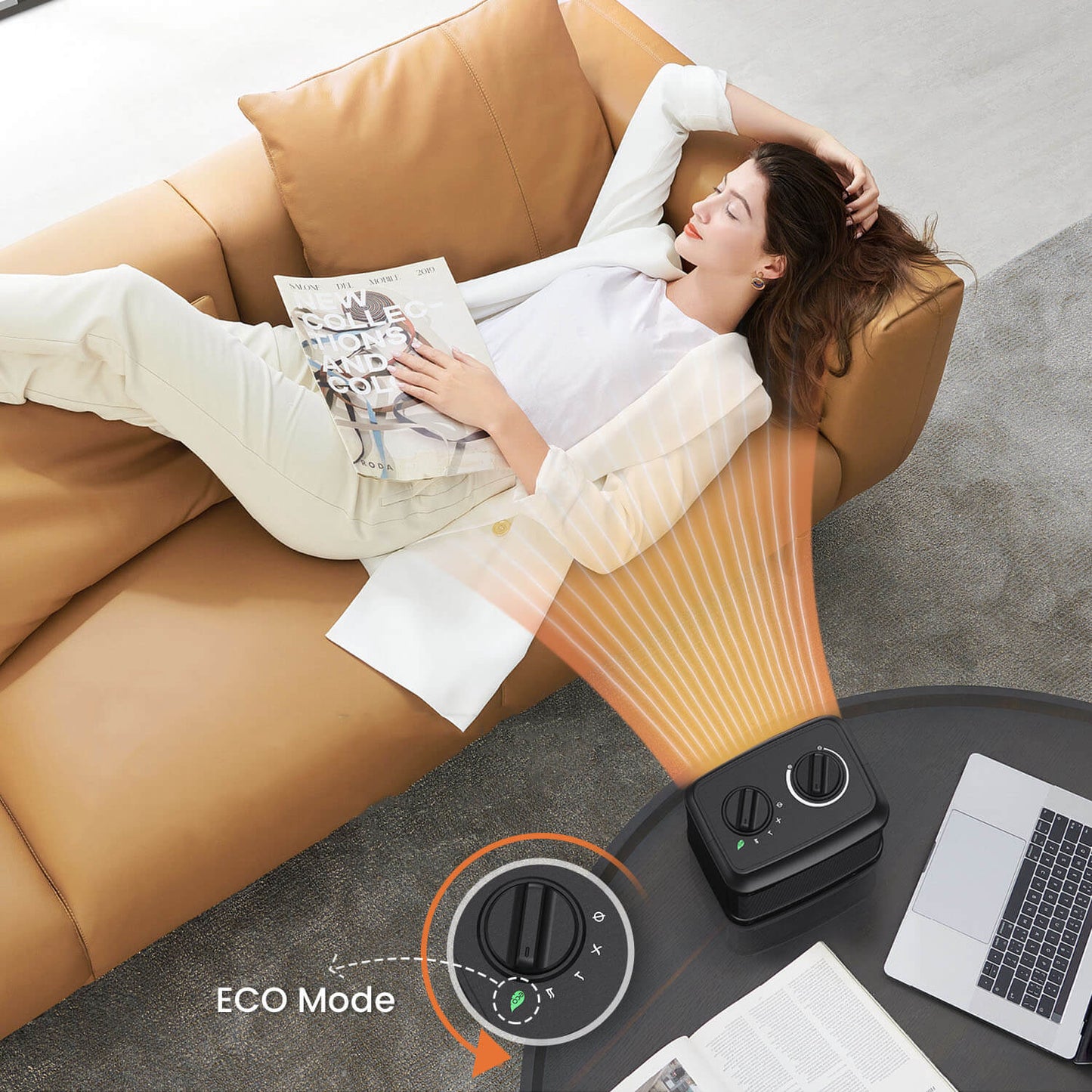 Tabletop & Compact Heater with Eco Mode - Black
